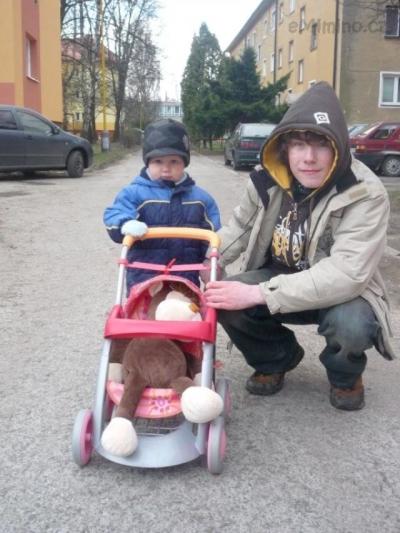 Daniel a Mareček s půjčeným ko