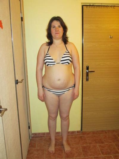 leden 2015 - před hubnutím, půl roku po druhém porodu