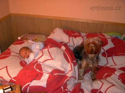 Šimonek s chůvou Jessynkou 10.1.2012.JPG