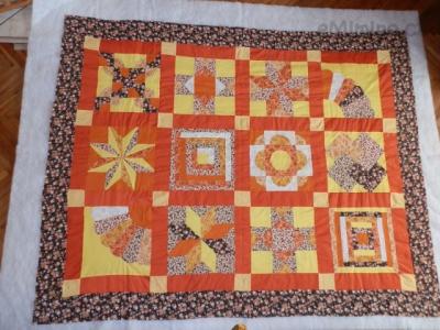 Patchwork deka připravená na quiltování