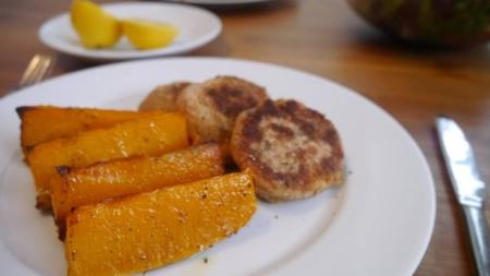 Placičky z lososa a mozzarelly s pečenou dýní