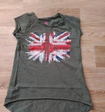 Khaki tričko s britskou vlajkou