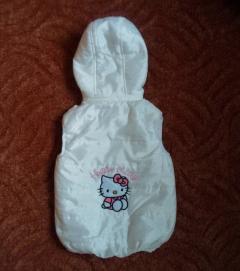 Bílá zateplená vesta vestička s kapucí HELLO KITTY