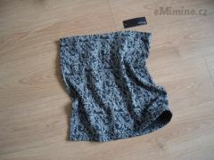 Nová šedá elastická sukně s ornamenty vel. 42/XL
