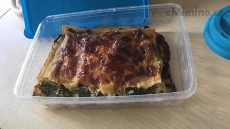 Špenátové lasagne s kozím sýrem