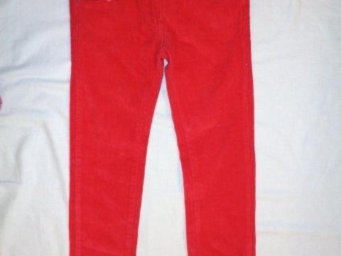Luxusní červené elastické manžestrové kalhoty