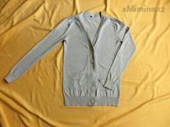 Šedý basic svetr kardigan cardigan na knoflíky rozepínací