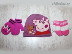 Čepice prasátko Peppa + rukavice
