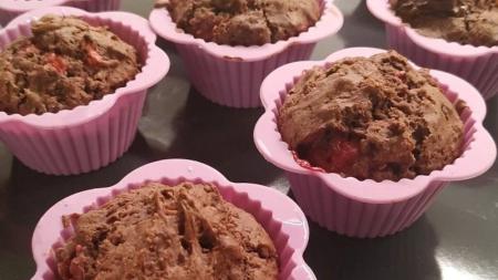 Malinové muffiny s čokoládou bez lepku