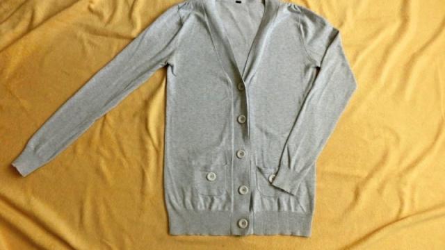 Šedý basic svetr kardigan cardigan na knoflíky rozepínací