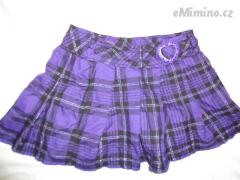 Pěkná fialová káro skládaná sukýnka - flanel