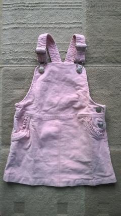 Růžové manšestrové laclové šaty F&F vel. 92