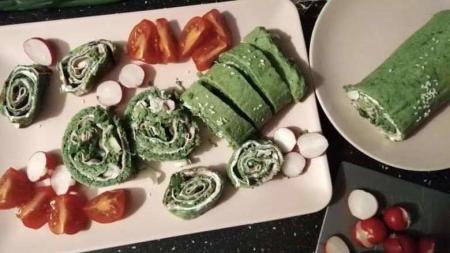 Špenátová roláda low carb