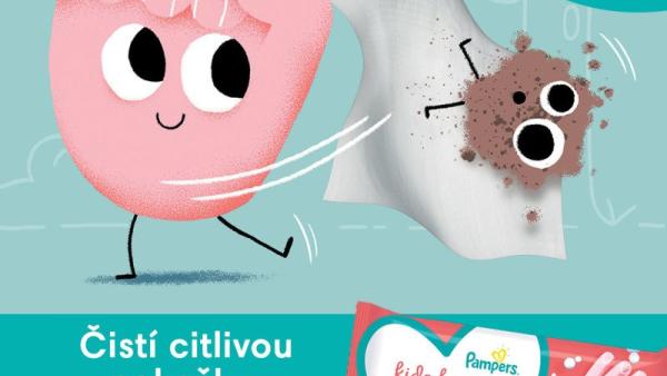 Pampers Kids Hygiene ON-THE-GO zatočí s každou nečistotou a bakterií! Zdroj: Pampers.