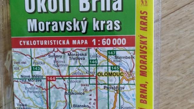 Cykloturistická mapa-okoli Brna a Moravský kras