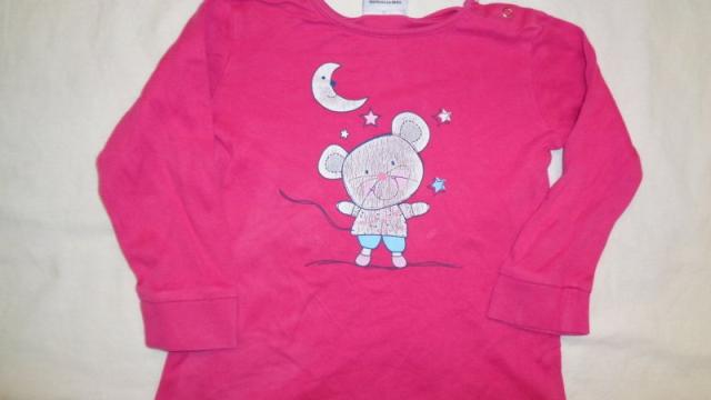 Sytě růžové tričko s myškou