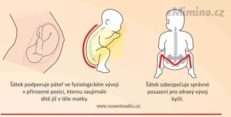 Dodržovat pravidla ergonomického nošení je důležité. Zdroj: nosenivsatku.cz