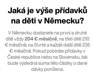 Sociální dávky, PPM, rodičovský příspěvek | Rodičák v ČR a kindergeld