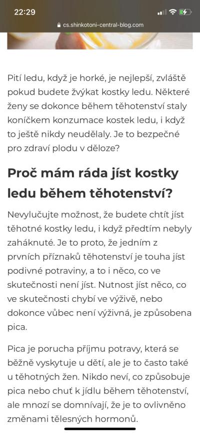 Těhotenství | Jedení ledu v těhotenství