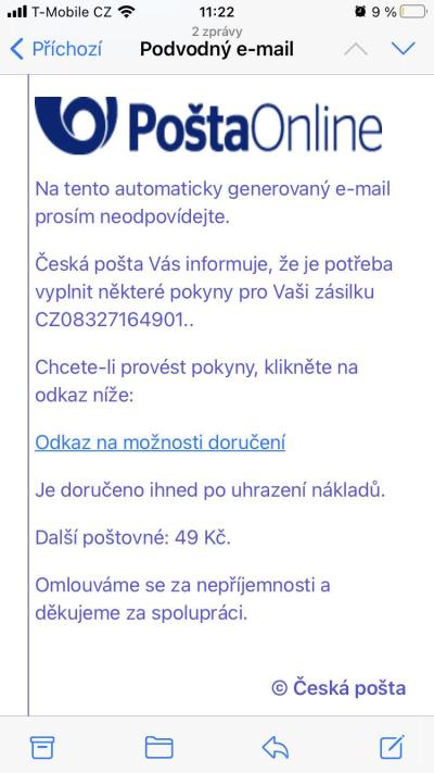 Vše možné | Podvodné e-maily česká pošta