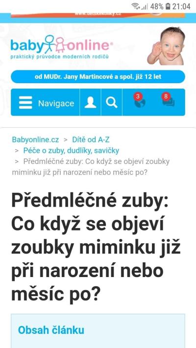 Miminko | Dítě narozeno se zoubky