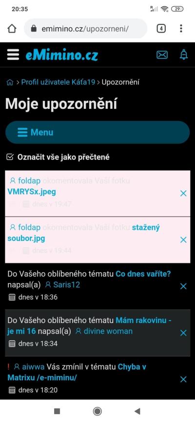 Dotazy pro adminy | Chyba v Matrixu /e-miminu/