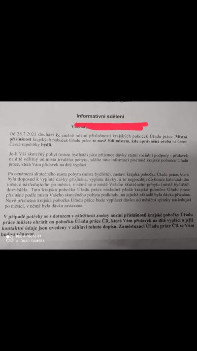 Sociální dávky, PPM, rodičovský příspěvek | Dopis z ÚP