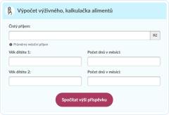 Kalkulačka výživného 2022