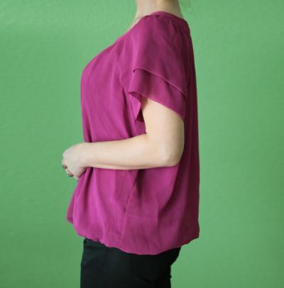 Letní halenka - tričko v barvě magenta Papaya vel.44