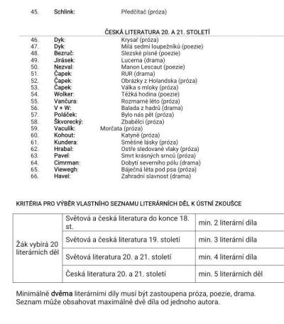 Školky a školy | Maturitní četba