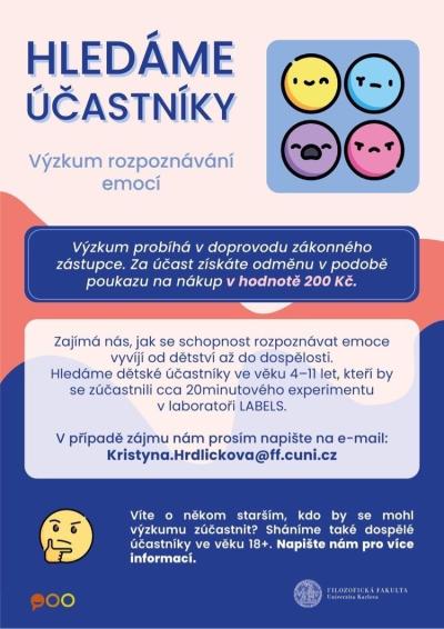 Studium a kurzy | Jak děti poznávají emoce? - Přihlaste se do výzkumu