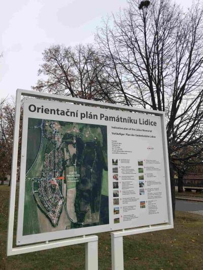 Orientační plán Památníku Lidice