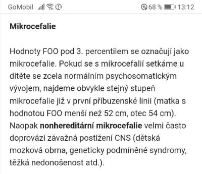 Dětské nemoci | Malý obvod hlavicky v 7 měsících