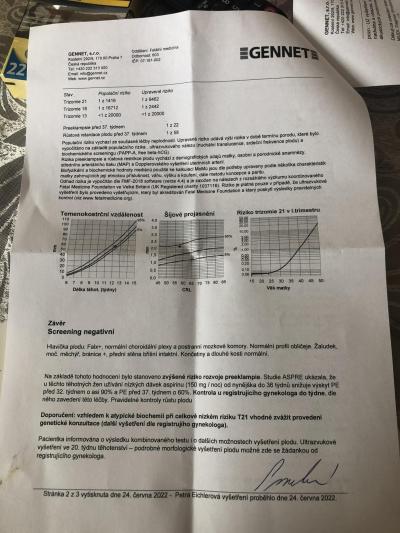 Těhotenství | Riziko Downova syndromu - 1. screening