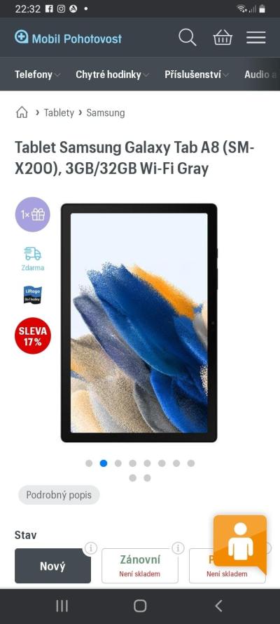 Nakupujeme - obchody, reklamace | Tablet samsung