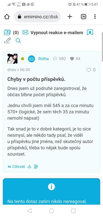 Dotazy pro adminy | Chyby v počtu příspěvků.