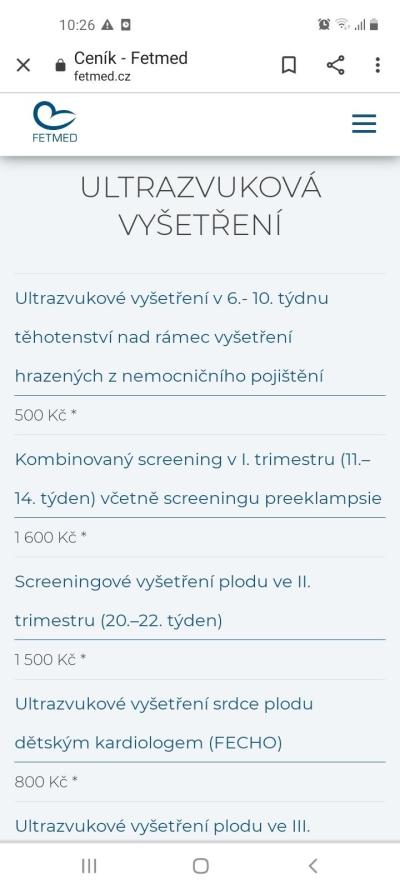 Porodnice | Jak se platí pri 2 screeningu v Kolíně