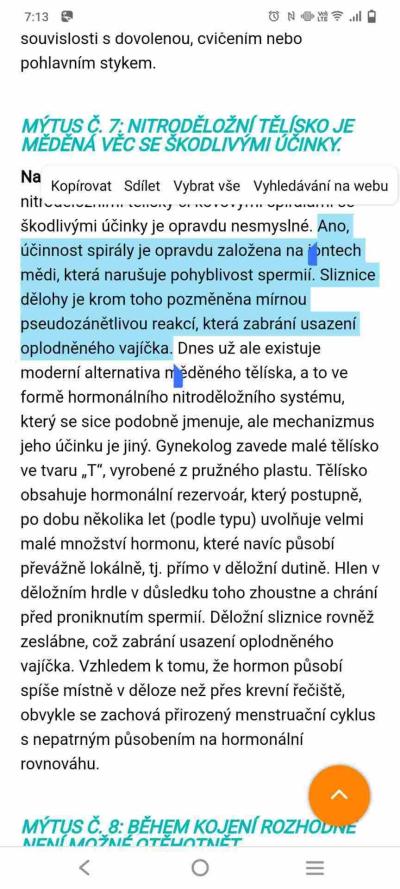 Antikoncepce | Nehormonalní tělískoo