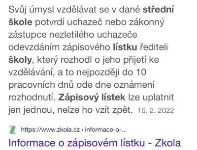 Školky a školy | Může dcera odevzdat zápisový lístek sama?