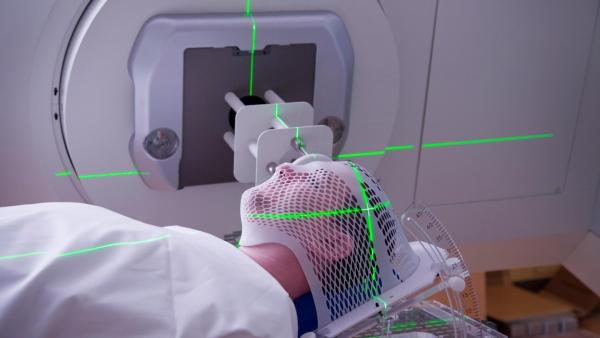 Léčba leukemie pomocí radioterapie.