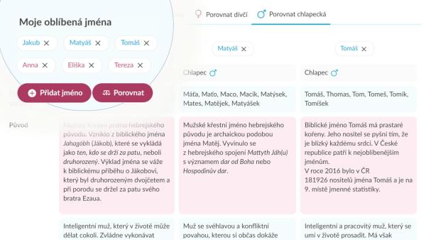Porovnávač jmen eMimino.cz