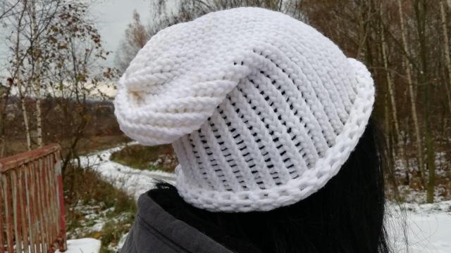 Pletená čepice 2v1 (bílá)