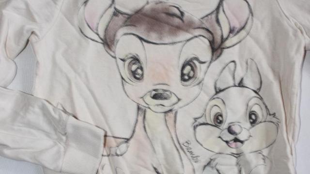 VA74 Béžová mikina s Bambim 7-8 let