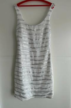 Dámské bílé šaty s flitry Bershka, vel. S