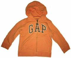 Oranžová unisex mikina GAP na zip, kapuca, vel. 4y