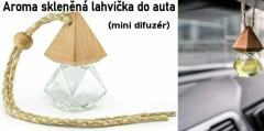 Vonná / aroma skleněná nádobka do auta / mini difuzér