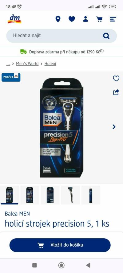 Kosmetika a hygienické potřeby | Gillette fusion s baterií