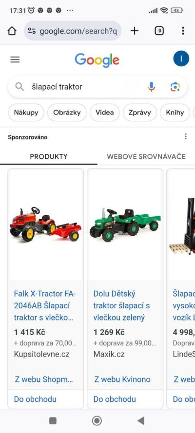 Kola, brusle, trojkolky, odrážedla | Šlapací traktor, který dítě ušlápne