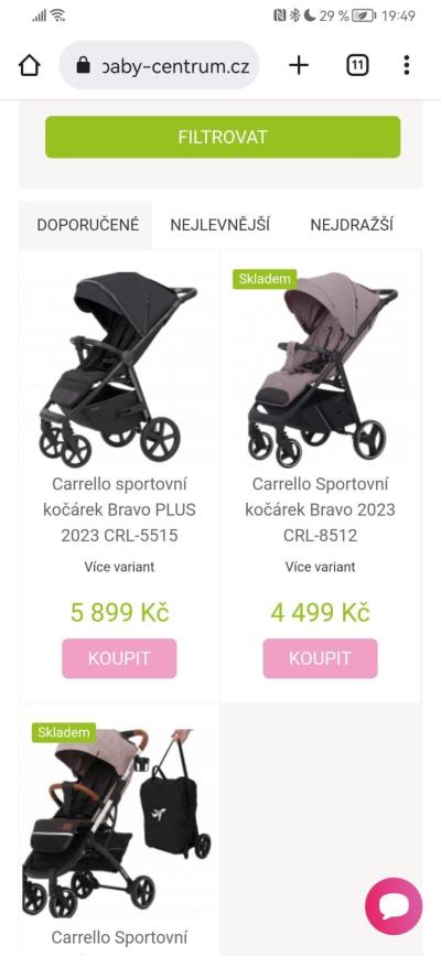 Sporťáky | Kočárky Carrello