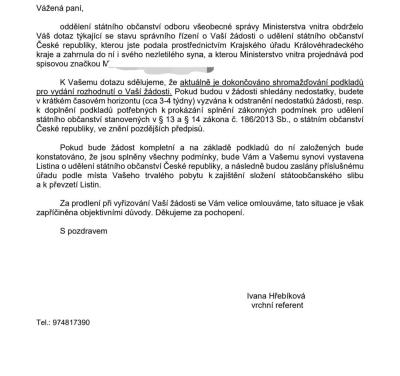 Stejná situace | Občanství ČR 2023